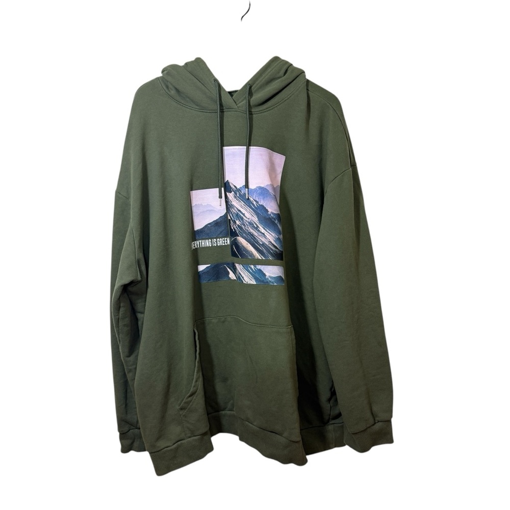 Original Use Mens Size 3XL Tall Army Green Mountain Graphic Pullover Hoo…